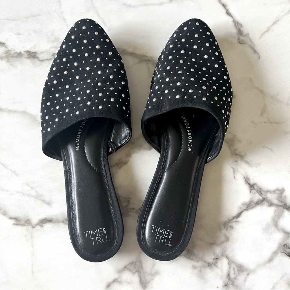 Studded Black Mules